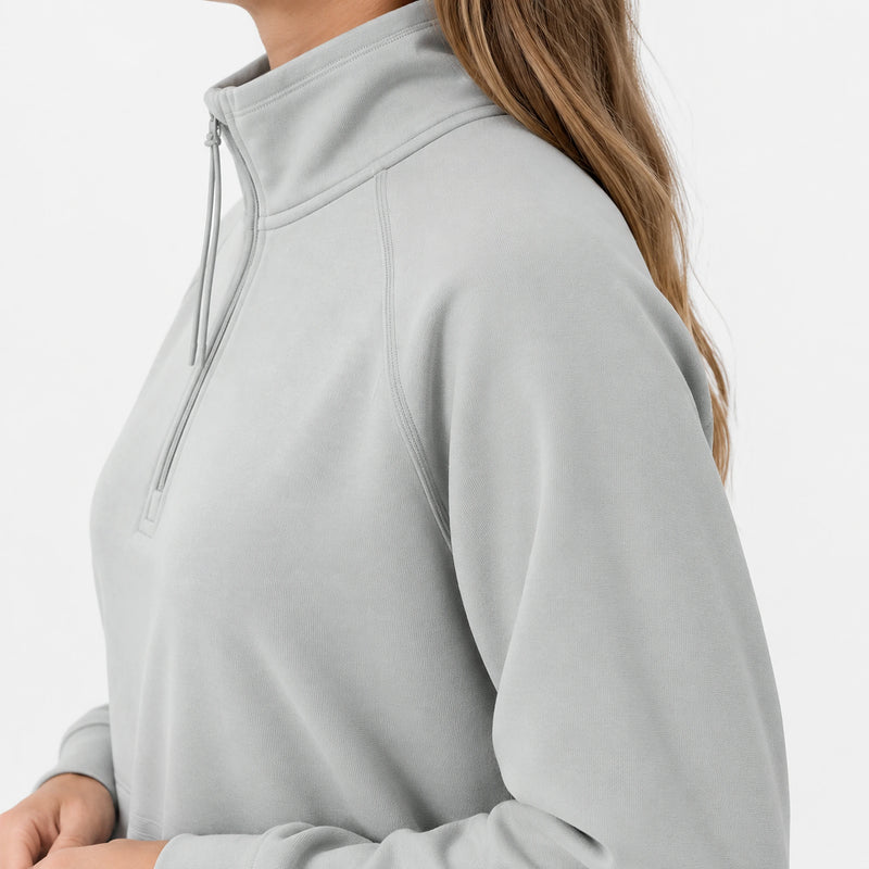 Sweatshirt Supersoft mit Quarter Zip Damen - Oberteile - Unterlegter Zipper