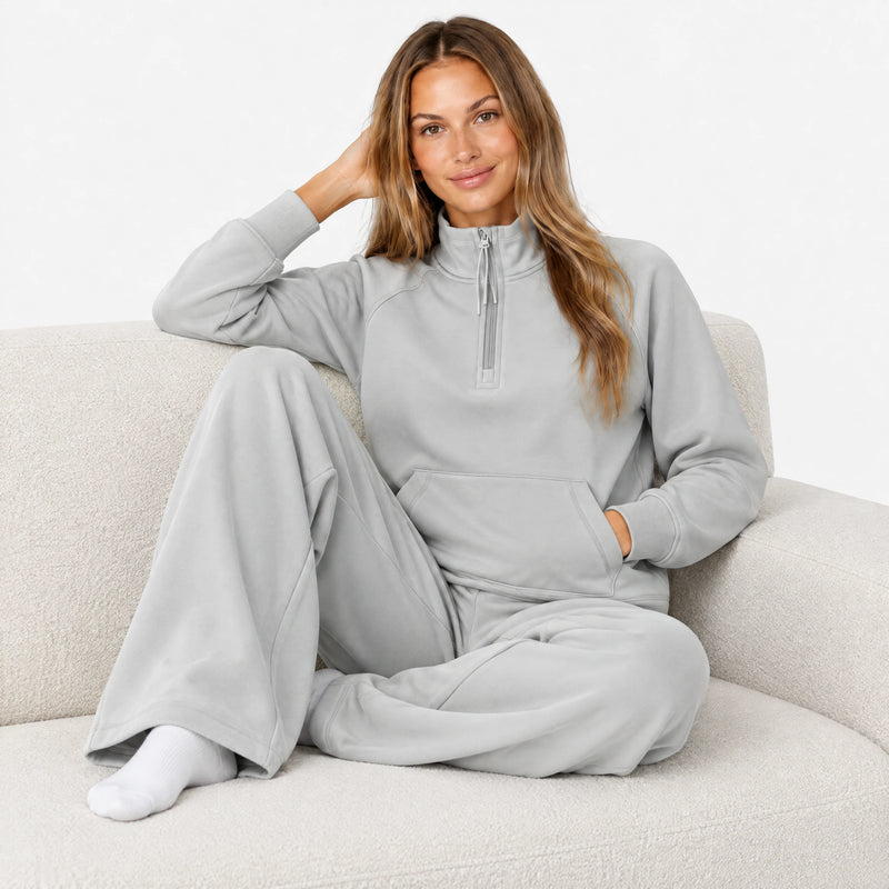 Sweatshirt Supersoft mit Quarter Zip Damen - Oberteile - Passform
