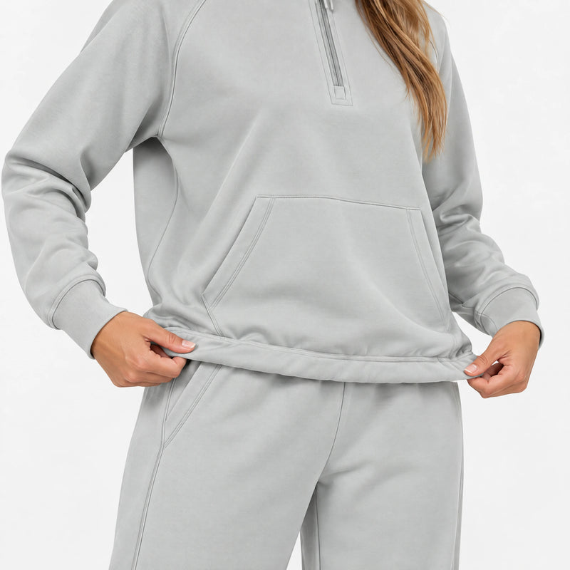 Sweatshirt Supersoft mit Quarter Zip Damen - Oberteile - Extraflache Nähte