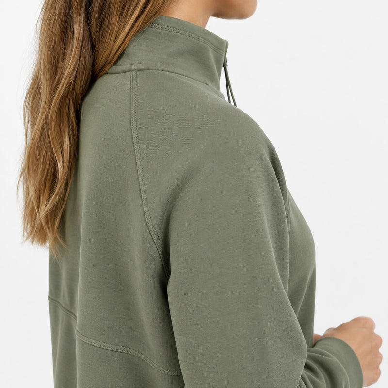 Sweatshirt Supersoft mit Quarter Zip Damen - Oberteile - Extraflache Nähte