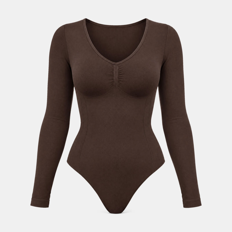 Shaping Body Langarm mit String - Oberteile - Coffee Bean