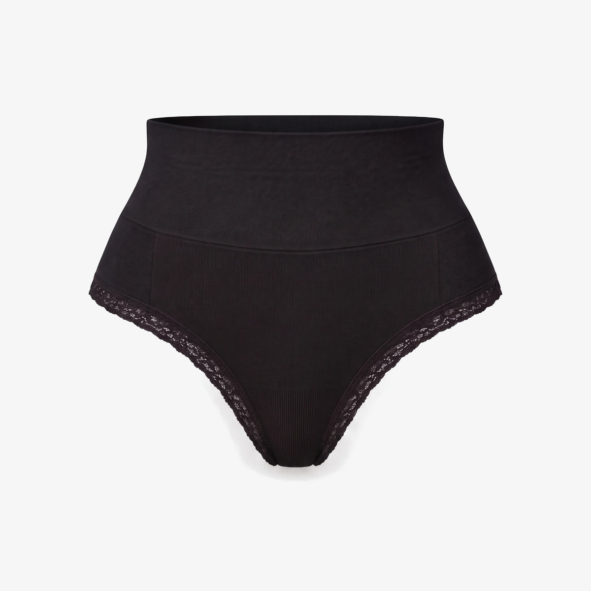 Shaping High Waist String mit Spitze - Unterhosen - Schwarz