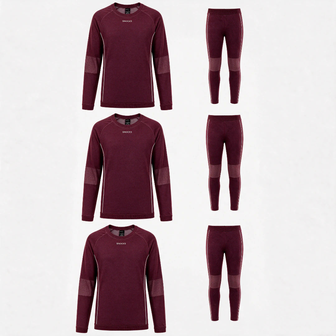 {"alt": "Thermounterwäschen Set Kinder - Kleidung - Dunkelrot", "quantity":"3"}