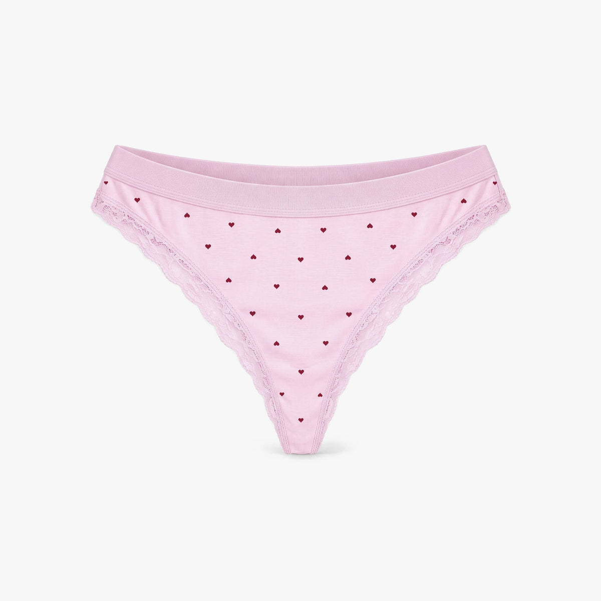 Seamless Strings mit Spitze - Unterhosen - Rosa mit Herzchen
