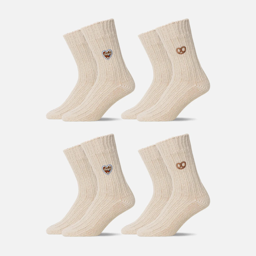 {"alt": "Norweger Socken - Socken - Off White "Lebkuchenherz & Brezn"-Edition", "quantity":"2"}