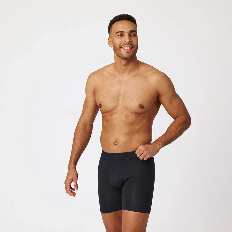 Lange Boxershorts ohne Logo | Schwarz