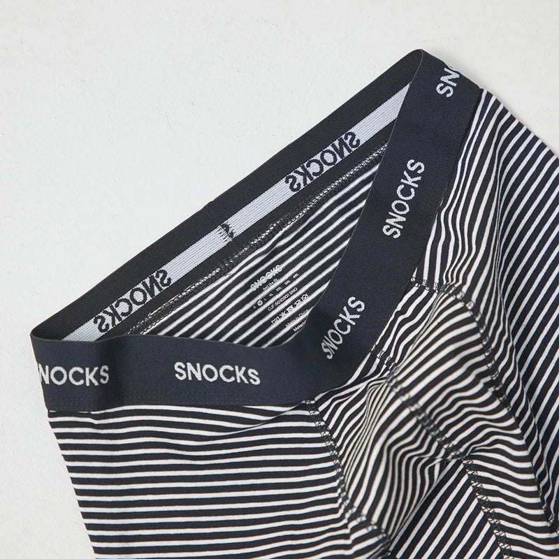 Lange Boxershorts mit Streifen | Schwarz