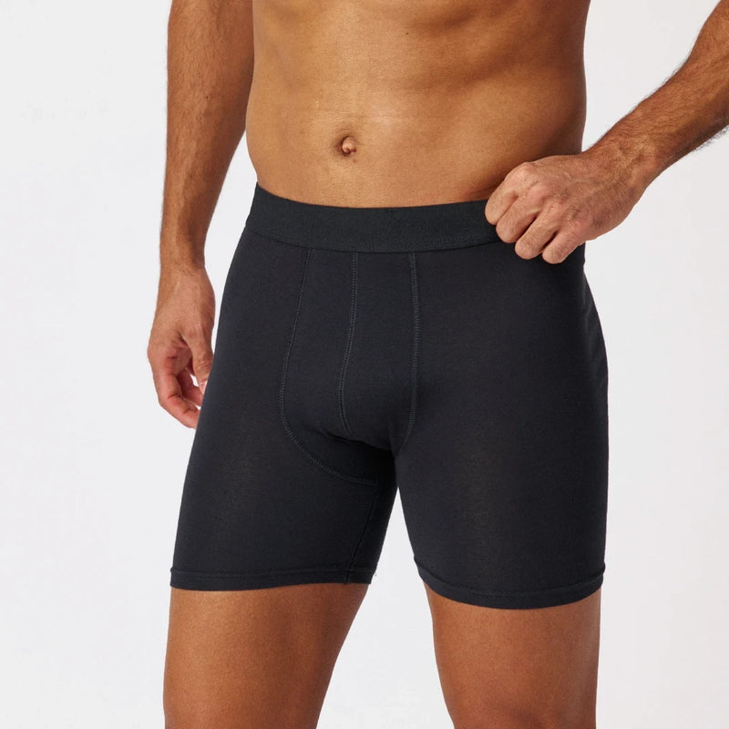 Lange Boxershorts ohne Logo | Schwarz