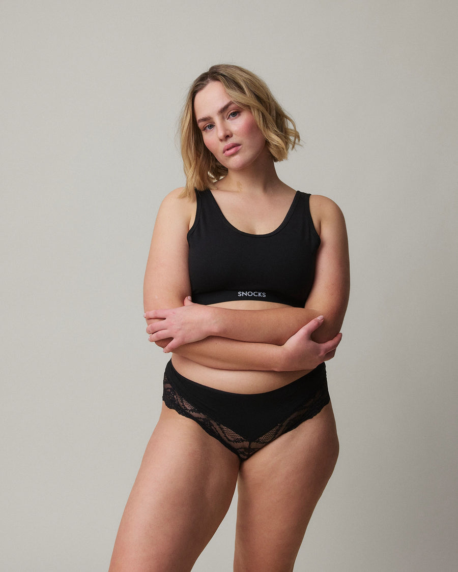 Miękki biustonosz & figi z koronką