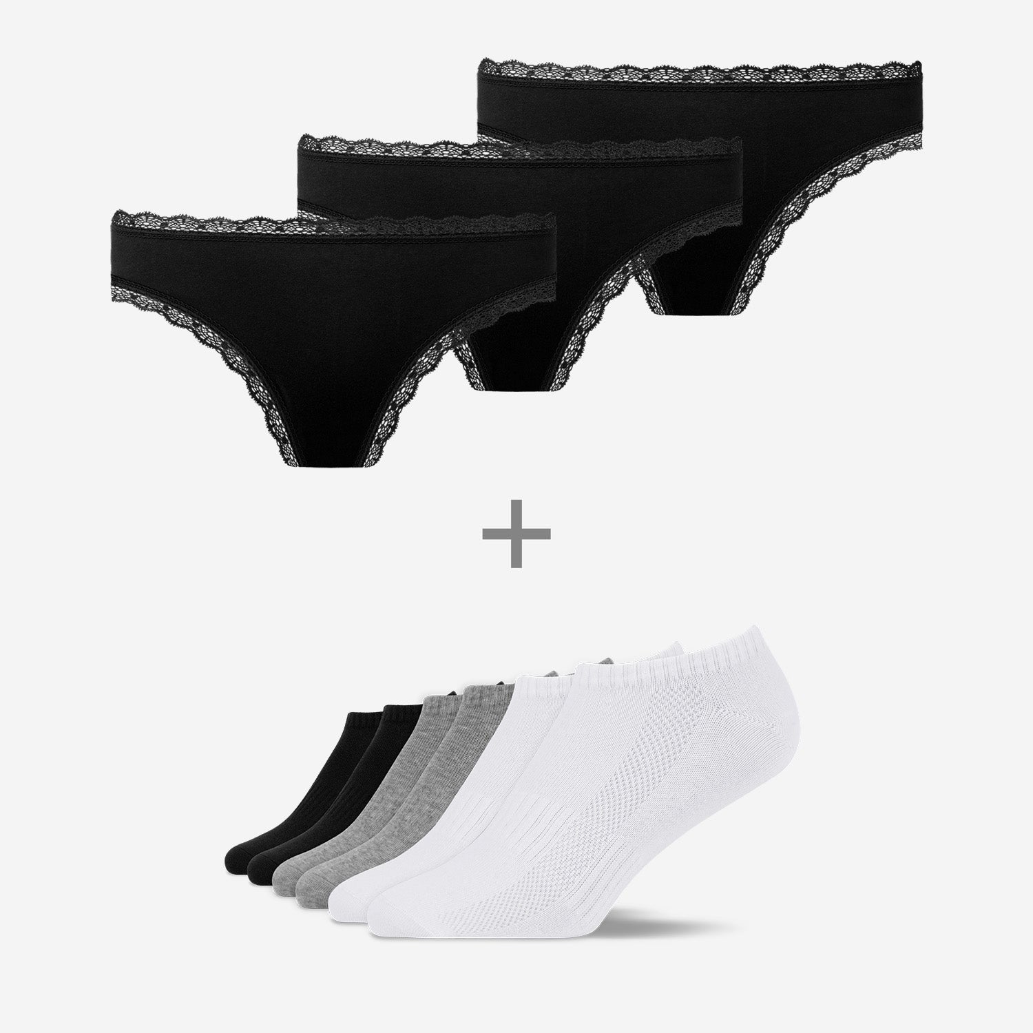 Women's Key Bundle - Tangas mit Spitze - Sneaker Socken