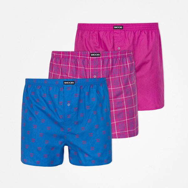 American Boxershorts - Unterhosen - Mix Pink (Solid/Check/Print)