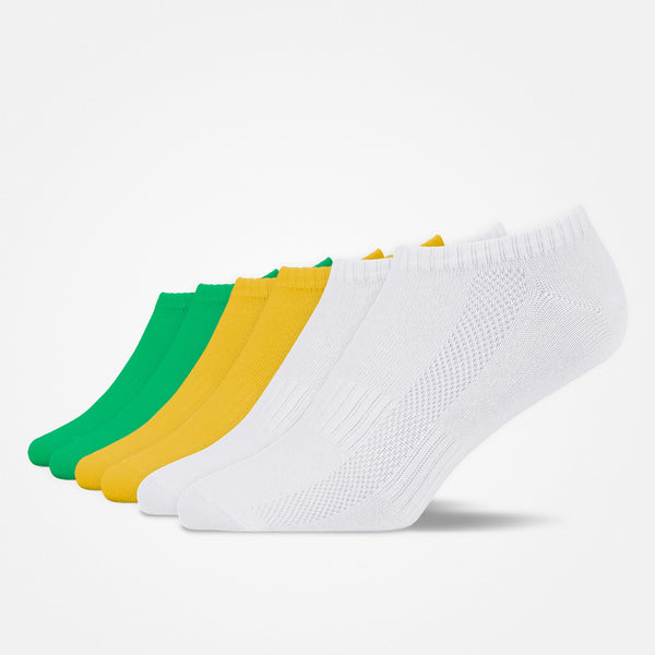 Sneaker Socken - Socken - Mix (Grün/Weiß/Gelb)