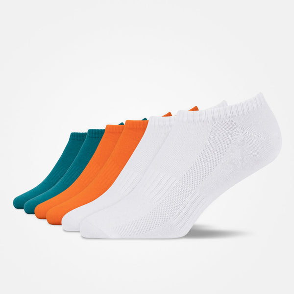 Sneaker Socken - Socken - Mix (Weiß/Orange/Petrol)