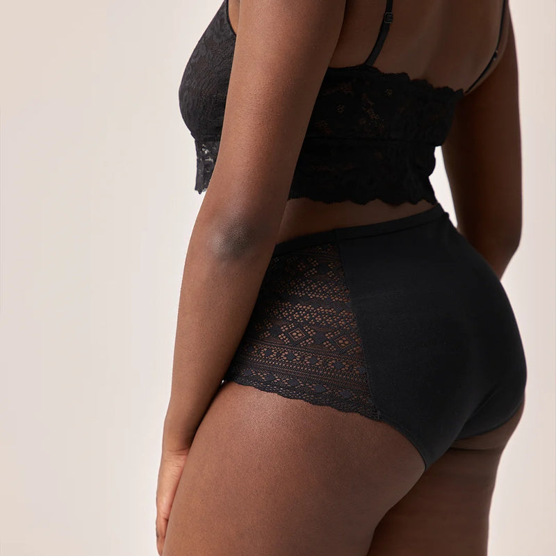 High Waist Hipster Panties mit Spitze - Unterhosen - Zarte Spitze