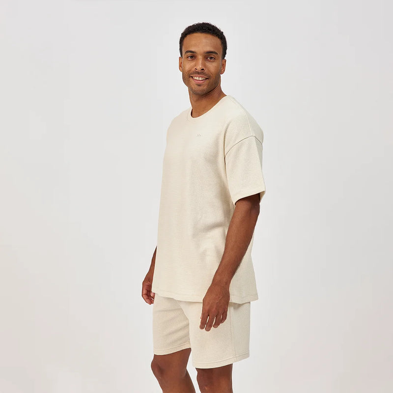 Schlafanzug Oberteil Waffle Herren kurzarm - Oberteile - Angenehmes Tragegefühl