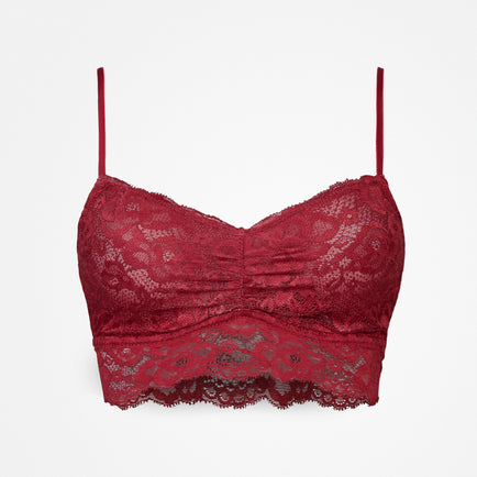 Reggiseno in pizzo - Top - Rosso scuro