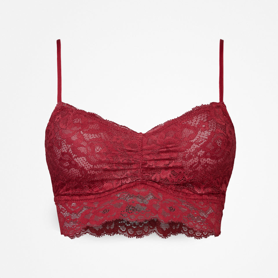 Reggiseno in pizzo - Top - Rosso scuro