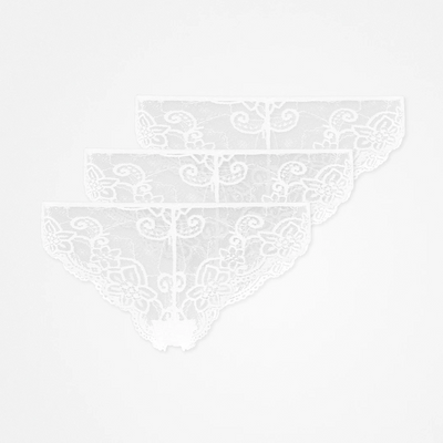 Slip brésilien en dentelle - Sous-vêtements - Blanc