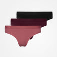 Slip brasiliano con elastico in vita - Mutande - Mix (malva/rosso vino/nero)