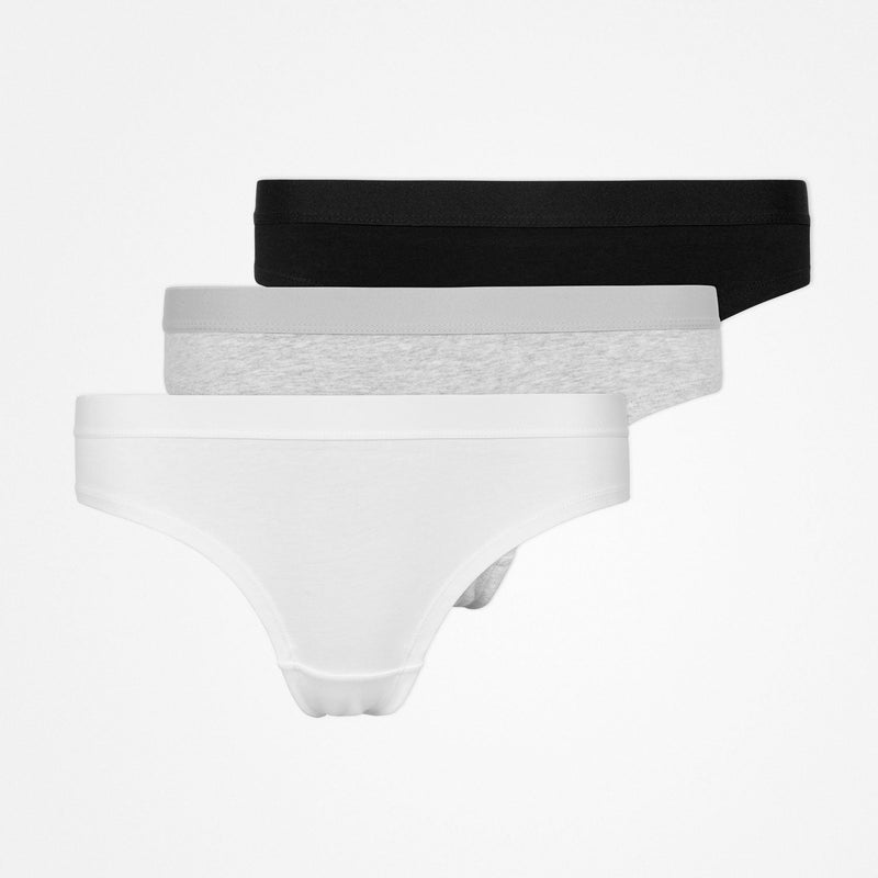 Braziliaanse onderbroek met elastische tailleband - Onderbroek - Mix (wit/lichtgrijs/zwart)