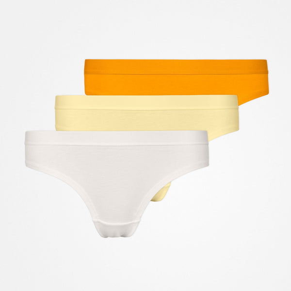Brazilian Slips mit Gummibund - Unterhosen - Mix (Orange/Gelb/Creme)