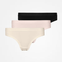 Braziliaanse onderbroek met elastische tailleband - Onderbroek - Mix (licht beige/roze/zwart)