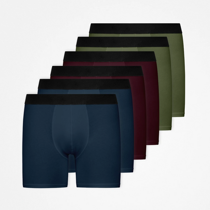 Boxers longs sans logo - Sous-vêtements - Mix (Rouge/Olive/Bleu)