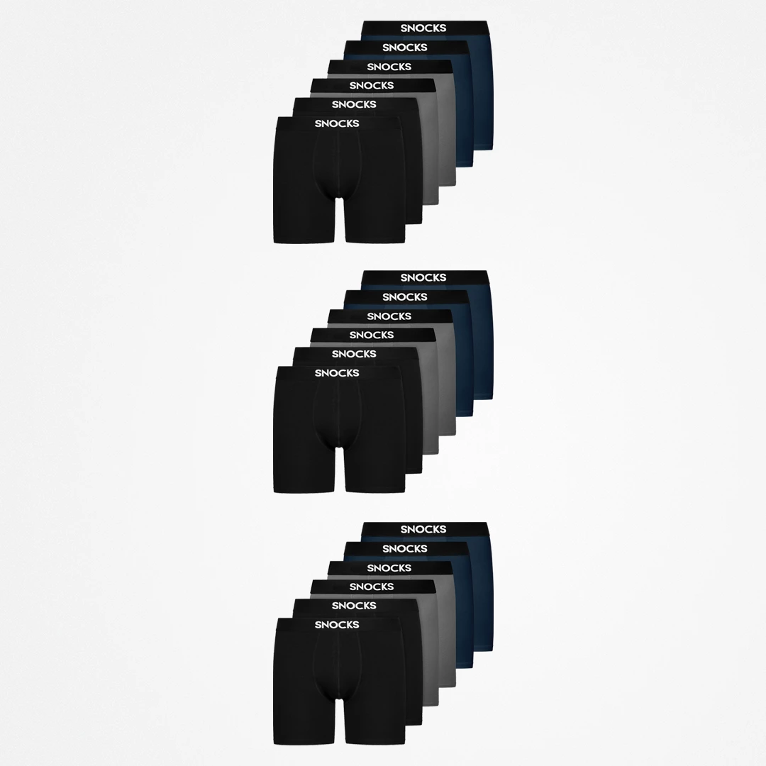 {"alt": "Lange Boxershorts - Unterhosen - Mix (Schwarz/Grau/Dunkelblau)", "quantity":"3"}