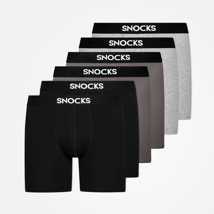 Lange boxershorts - onderbroeken - mix (zwart/grijs/lichtgrijs)