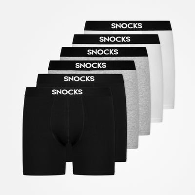 Boxershorts met langere pijp - Onderbroek - Mix (Zwart/Wit/Grijs)