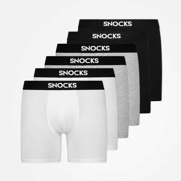 Boxershorts mit längerem Bein - Unterhosen - Mix (Schwarz/Weiß/Grau)