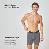 Lange Boxershorts mit Streifen | Schwarz