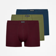 Retro Boxershorts - Unterhosen - Mix (Rot/Olive/Blau)