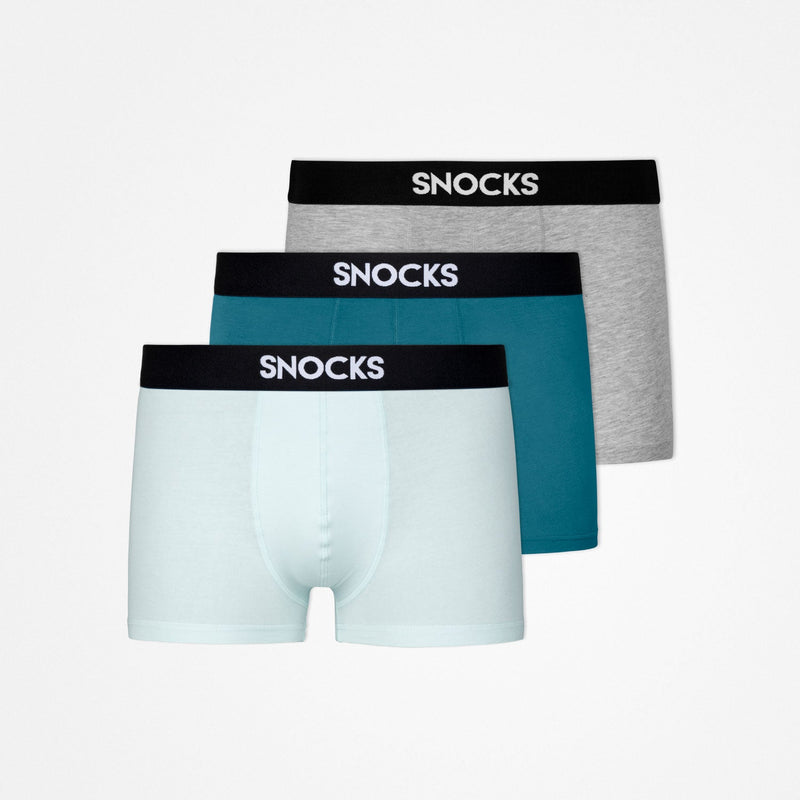 Premium boxershorts - Onderbroek - Mix (turquoise/lichtblauw/lichtgrijs)