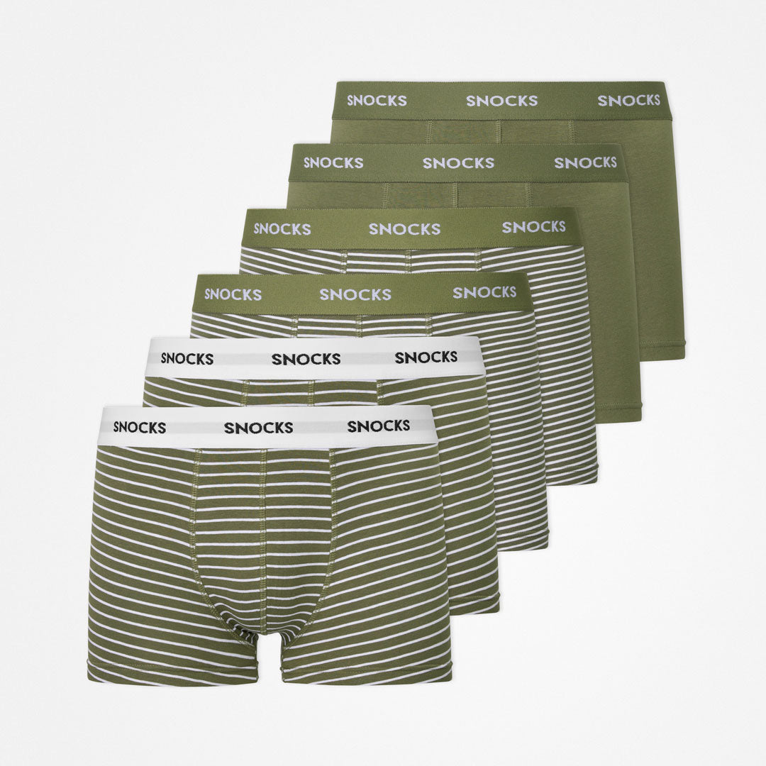 Boxershorts mit Streifen - Unterhosen - Olivgrüne Streifen