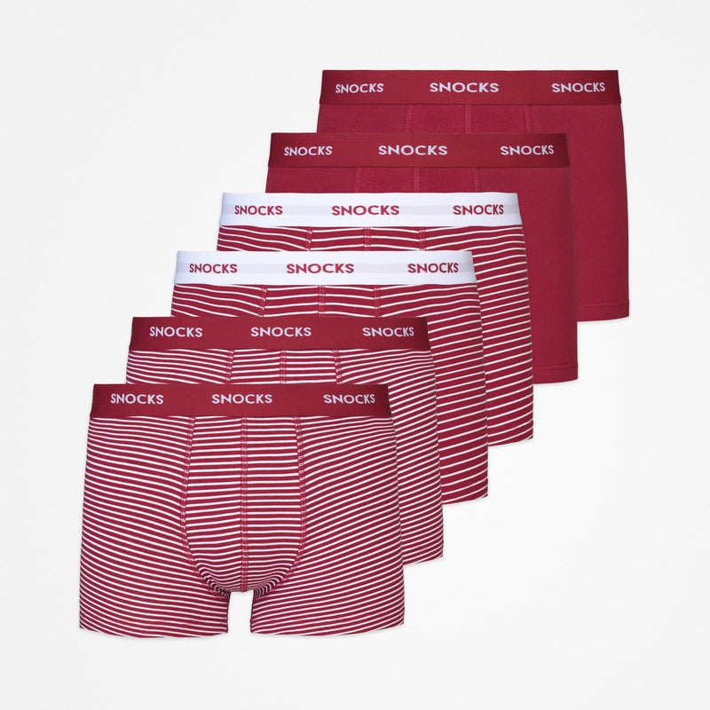 Boxershort met gekleurde tailleband - Onderbroek - Donkerrode strepen