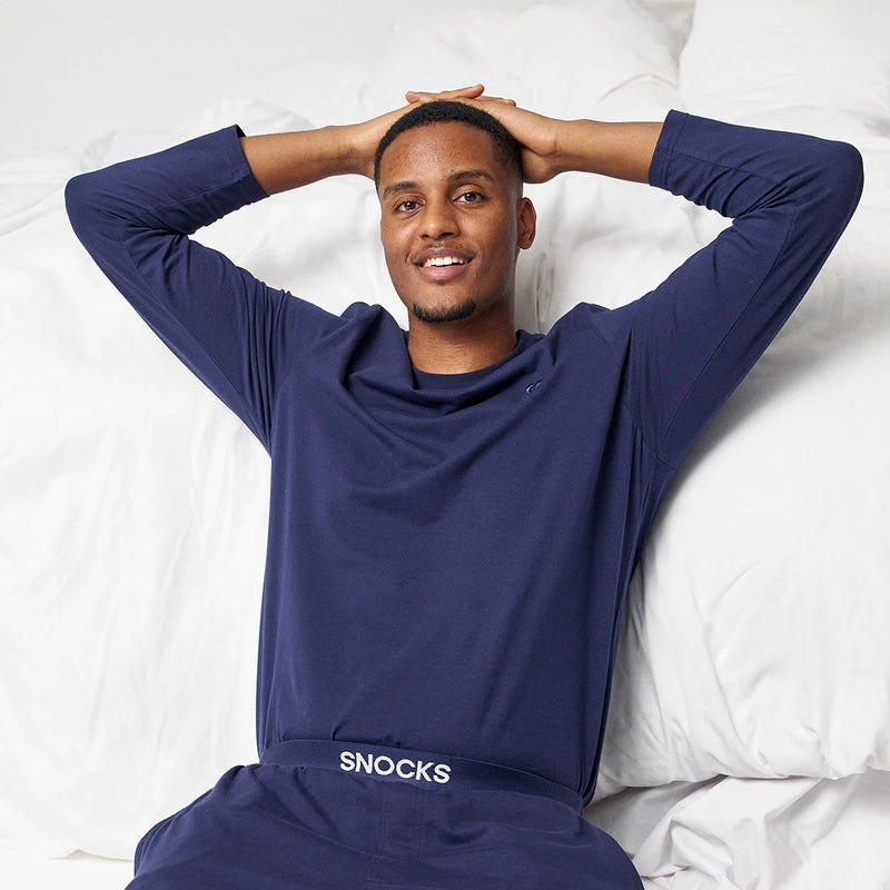 Schlafanzug Oberteil Herren langarm - Oberteile - Bequeme Passform