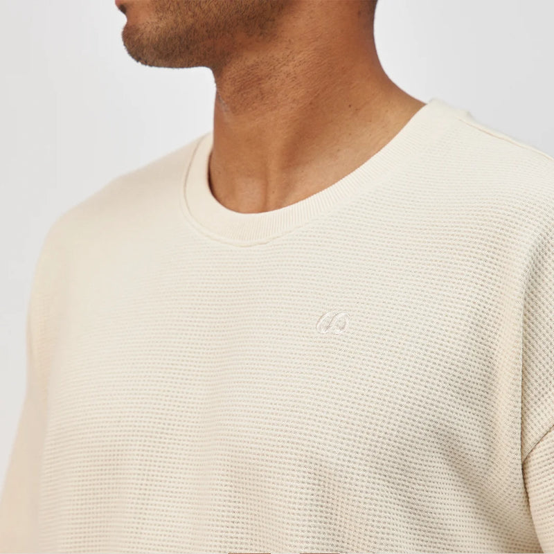 Schlafanzug Oberteil Waffle Herren kurzarm - Oberteile - Rundhals