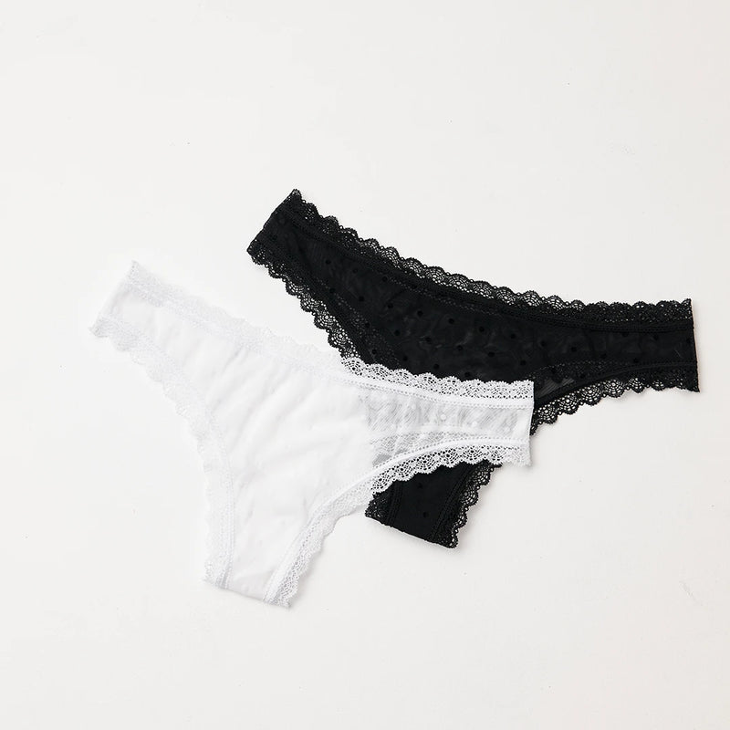 Tangas mit Spitze love - Unterhosen - Zwickel aus Bio-Baumwolle