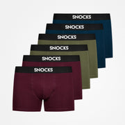 Boxershorts - Unterhosen - Mix (Rot/Olive/Blau)