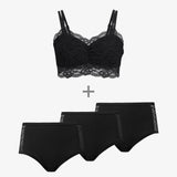 Cozy and Cute Plus Size Bundle - Spitzen - BH Plus Size - High Waist Hipster mit Spitze