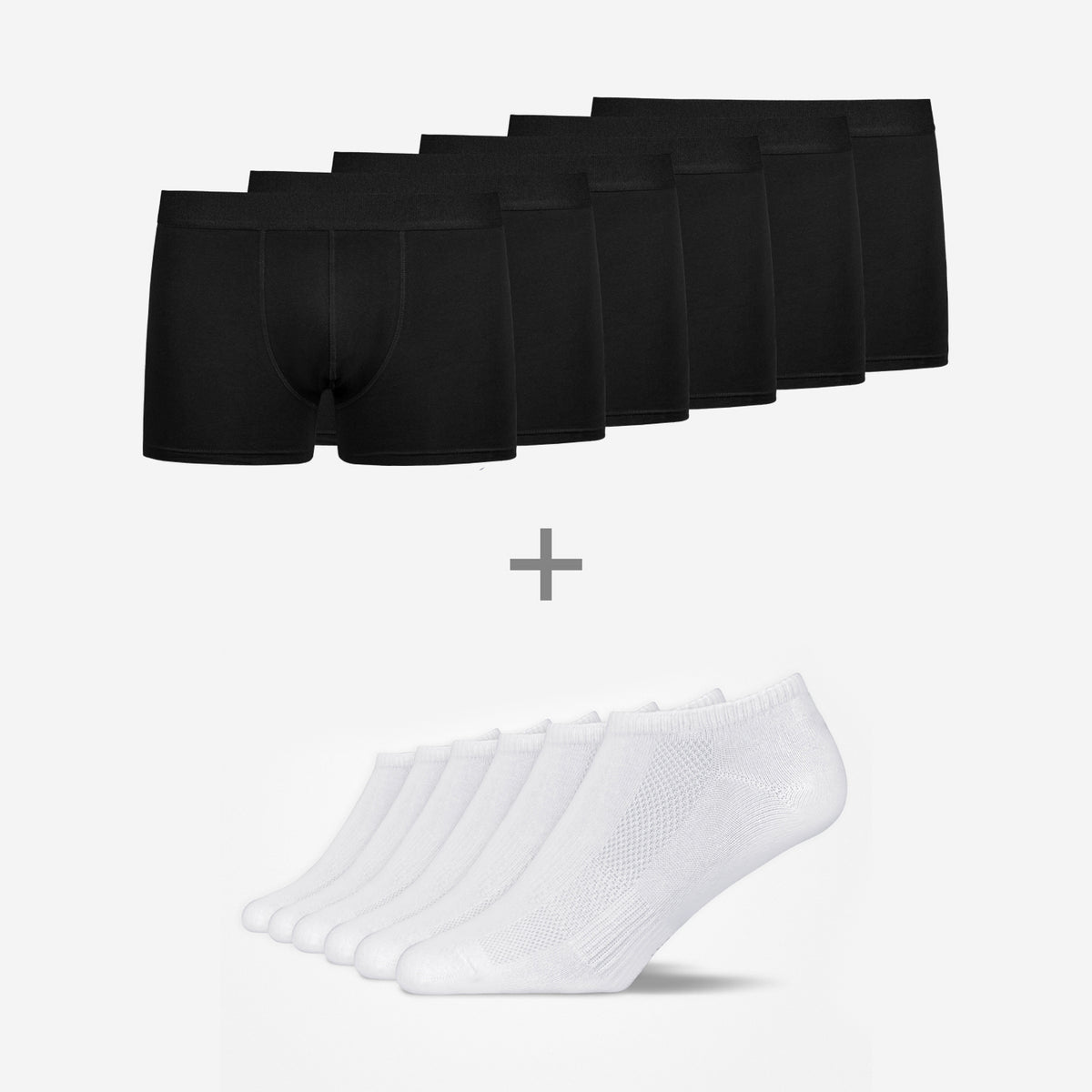 Clean Bundle - Boxershorts ohne Logo - Sneaker Socken 