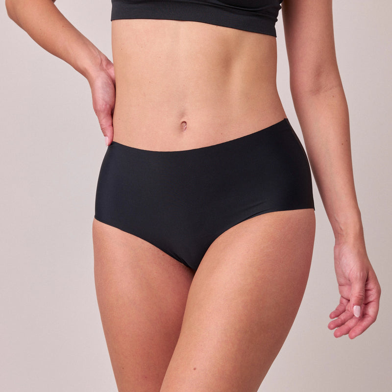 Microfiber High Waist Seamless Hipster | Schwarz