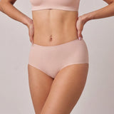 Hipster sans couture taille haute en microfibre | Beige