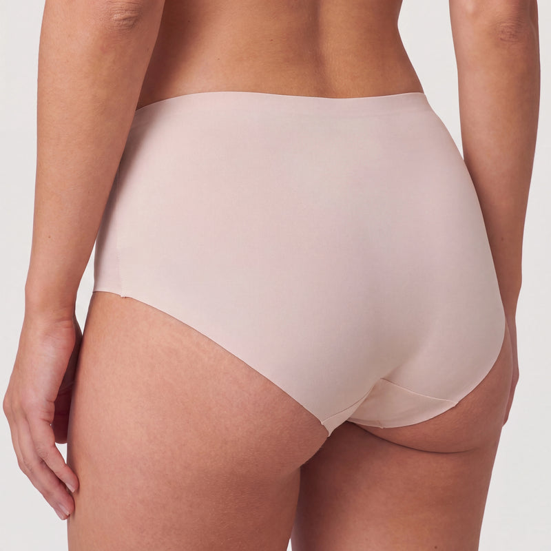 Hipster sans couture taille haute en microfibre | Beige