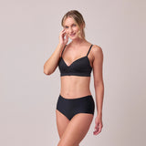 Microfiber High Waist Seamless Hipster | Schwarz