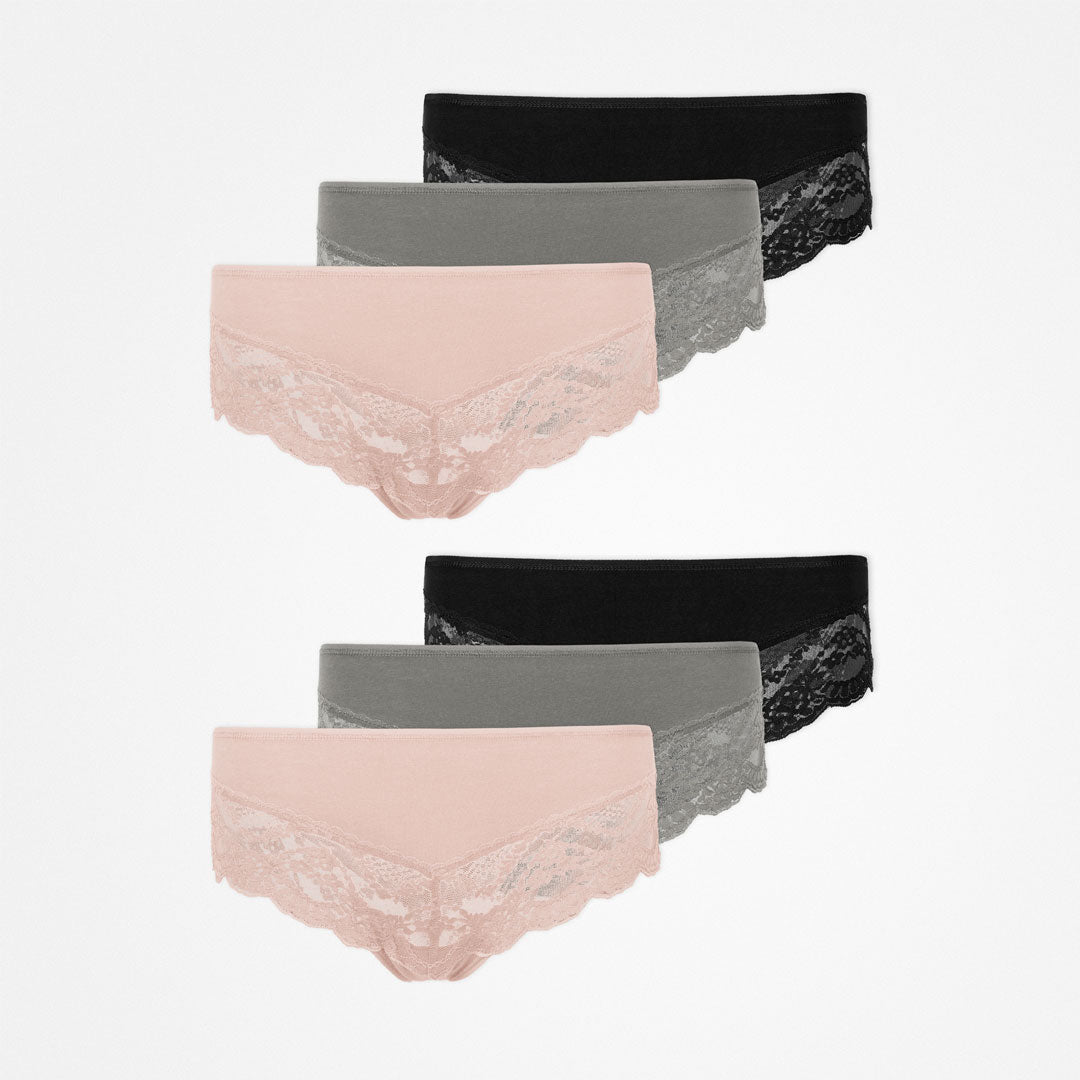 {"alt": "Hipster Panties mit Spitze - Unterhosen - Mix (Apricot/Grün/Schwarz)", "quantity":"2"}