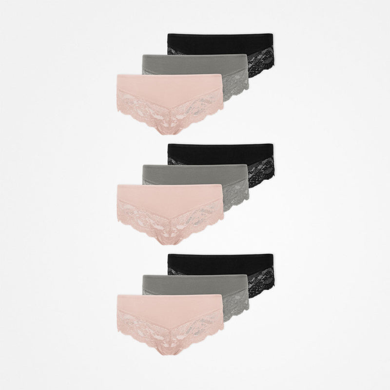 {"alt": "Hipster Panties mit Spitze - Unterhosen - Mix (Apricot/Grün/Schwarz)", "quantity":"3"}