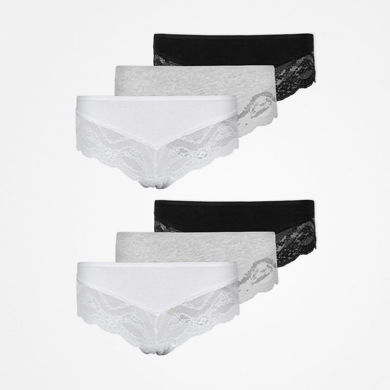 {"alt": "Hipster Panties mit Spitze - Unterhosen - Mix (Weiß/Hellgrau/Schwarz)", "quantity":"2"}