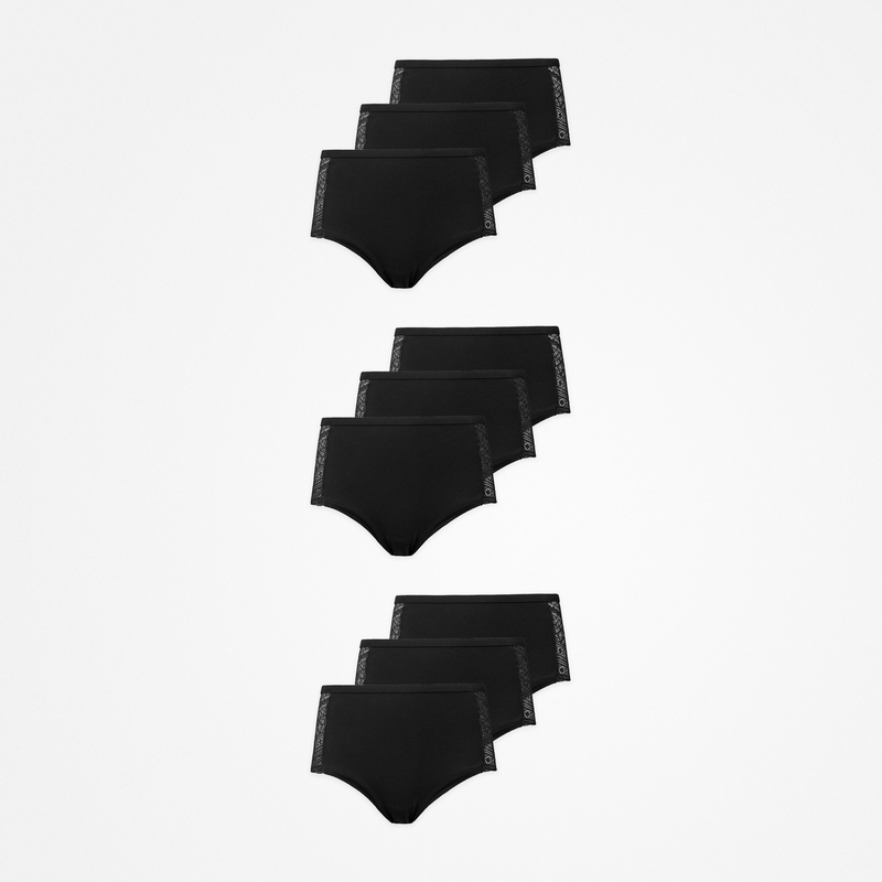 {"alt": "High Waist Hipster Panties mit Spitze - Unterhosen - Schwarz", "quantity":"3"}